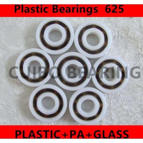 Free Shipping 625 POM Plastic bearings 625 PA Glass Balls size:5x16x5mm