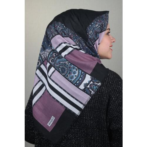 BONJELA PATTERNED COTON SCARF-DESEN-55-RENK-15