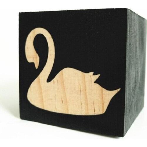 Ins Nordic childrens room home decoration solid wood cartoon Swan Box Baby Photo Props childrens products