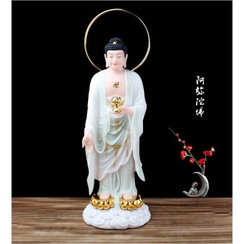 48CM large Temple HOME Buddhism figure jade Amitabha Medicine buddha Asia family safe protection Prosperity FENG SHUI statue