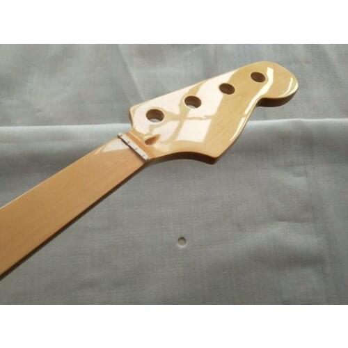 Fretless Gloss Maple 20 Fret Neck For Electric Jazz Bass Guitar Neck Parts 4 string