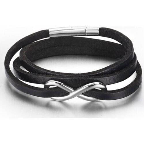 Hot Sale Retro Multi-Layer Leather Bracelets For Man Handmade Charm Bangle Wrap Multilayer Male Gift