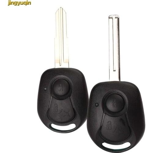Jingyuqin Remote Car Key Shell For Ssangyong Actyon Kyron Rexton RX7 2 Buttons Uncut Blade Key Fob Cover Case Replacement