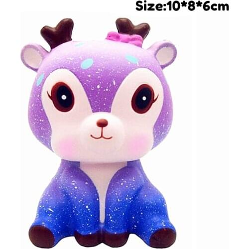 Kawaii Elk Slow Rising Simulation Animal Shark Unicorn Squishy Toy Anti Stress Reliever Soft Squeeze Xmas Gift Toys for Children