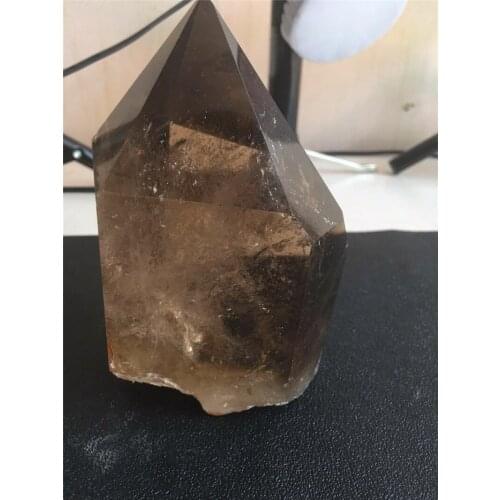 Natural grey crystal pillar weighing about 1 kg, tea crystal column specimen, household decorations