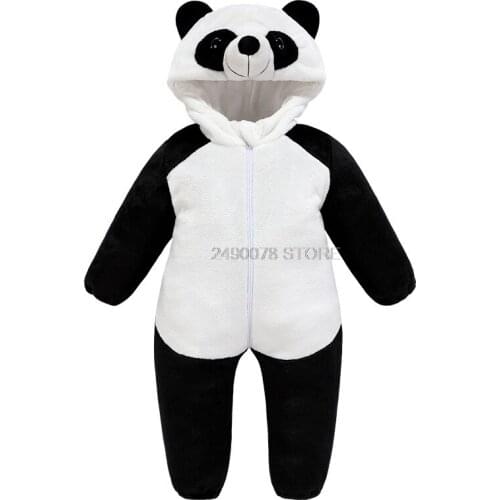 Newborn Baby Cartoon Panda Romper Boys Girl Sleepwear Jumpsuit Pajamas Kids Soft Bathrobe Pajamas Childrens Clothing
