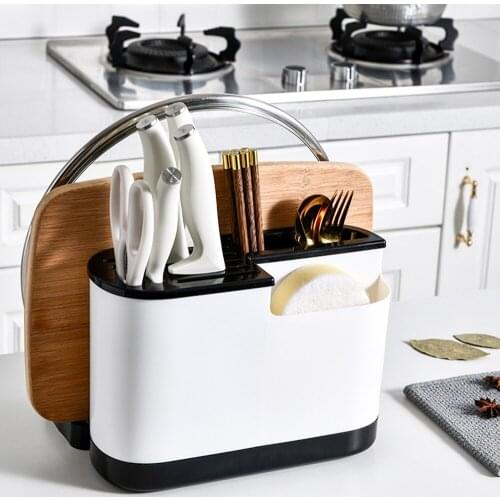 Multifunction Kitchen Utensil Holder Knife Block Drainboard Tableware Cutting Board Storage Rack Shelf Organizer For Chopsticks