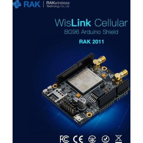 NB-IoT Module WisLink Cellular Quectel BG96 Arduino Shield Support 2G 4G LTE EGPRS Network with GPS Antenna SIM Card Slot Q081