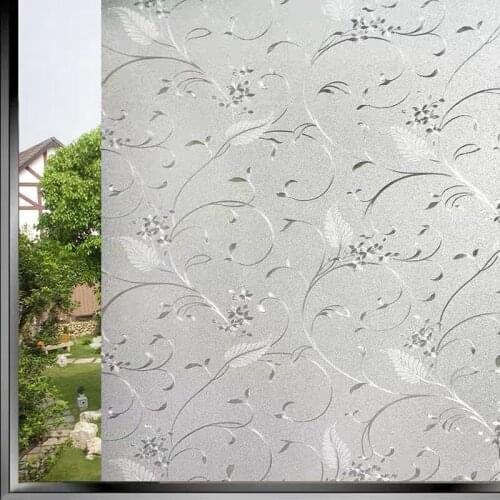 Opaque Flower vine glass Sticker Privacy Matte Sunscreen Bathroom Living Room Window Film Waterproof Sticker Home Decor 45*200cm