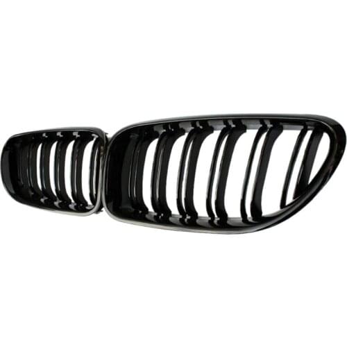 Front Kidney Double Line Grille Sport Grill Replacement For-BMW 6 Series F06 F12 F13 Gloss Black