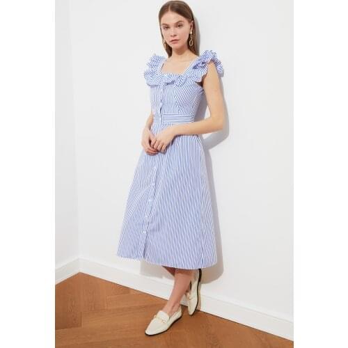 Trendyol Square Collar Frilly Dress TWOSS21EL1306