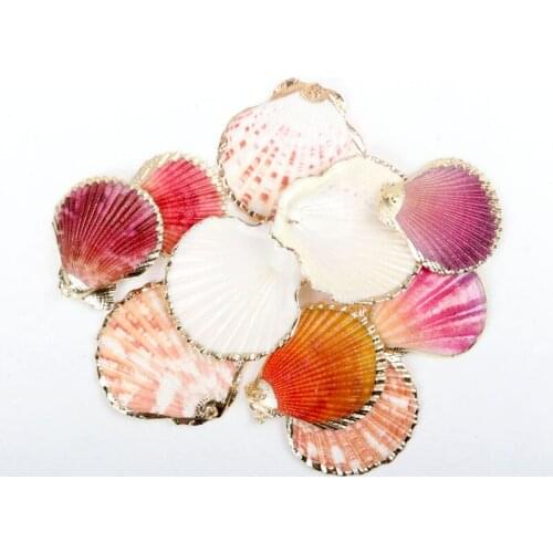 Natural Green Spiral Shell SeaShells Charm Pendants Gold For Jewelry Bracelet Necklace Earring Making DIY 5pcs 20-30mm