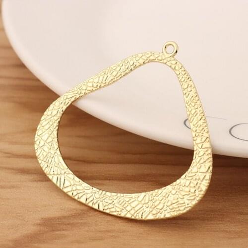 10 Pieces Matte Gold Large Ethnic Tribal Open Boho Bohemia Charms Pendants for DIY Earrings Jewellery Making 46x49mm