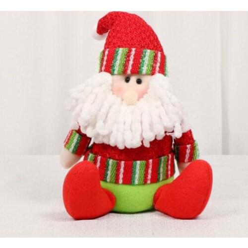 25cm Christmas Santa Claus/Snowman Dolls Figurine Christmas Tree Ornaments Kids Christmas Desktop Ornaments Gifts Plush Toy