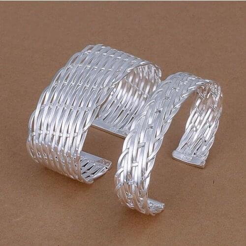 S262 925 Hot Selling Silver Color Jewelry Sets For Women Fashion Jewelry Set Knitted Mesh Bangle S262 /anxajfea Azpajqwa