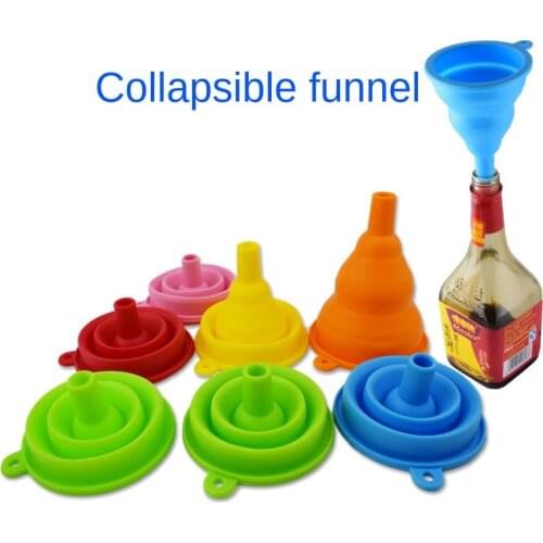 Silicone funnel telescopic folding oil funnel kitchen supplies kitchen funnel