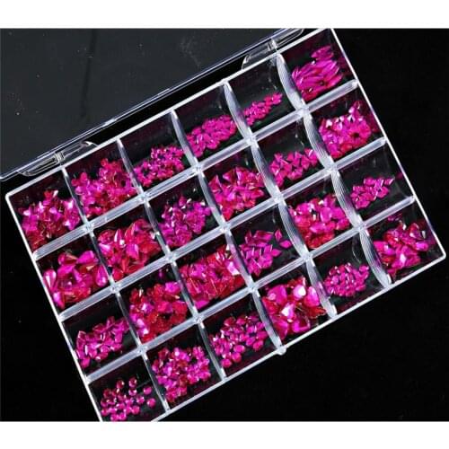400/480pcs(1 Dotting Pen) Nail Art Box Glass Rhinestone Decorations DIY Polish Manicure Irregular flat-back 3D Crystal Charm #33