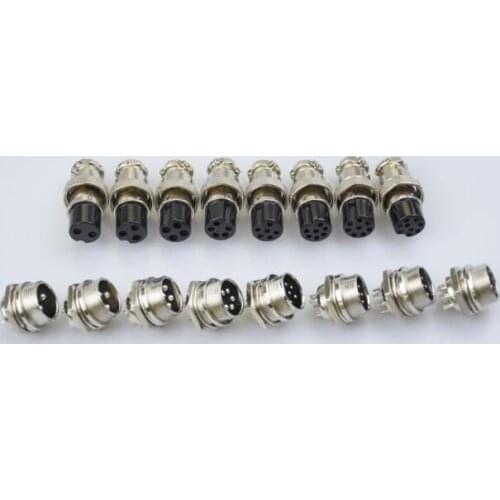 5pcs Aviation Plug Male & Female Panel Metal Wire Connector 12mm GX12-2P/GX12-3P/GX12-4P/GX12-5P/GX12-6 P
