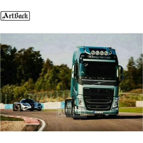 5d diy new arrival diamond painting truck sports car full square landscape 3d round diamond mosaic diy diamond embroidery 20x30