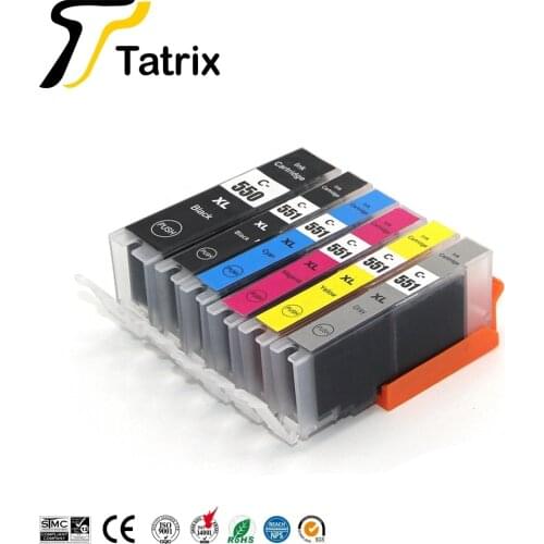 6PK For Canon PGI550XL CLI551XL PGI550 CLI551 Compatible Ink Cartridge For Canon PIXMA PIXMA MG6350/7150/7550/IP8750
