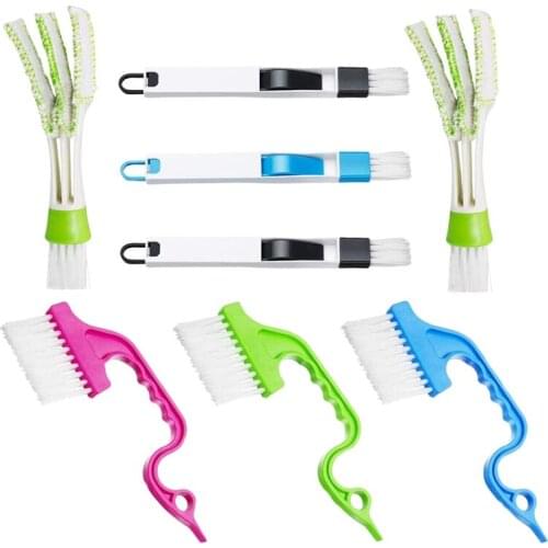 8Pcs Window Sliding Door Track Cleaning Tool Hand-Held Groove Space Cleaning Brush For Car Vent Keyboard Window Blinds
