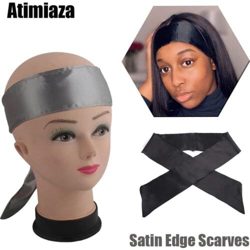 Atimiaza Satin Edge Laying Scarf Edge Wraps For Hair Frontals Wigs Soft Womens Satin Headband For Makeup, Facial,Sport,Yoga