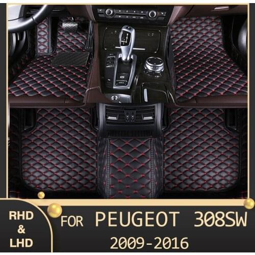MIDOON Car floor mats for Peugeot 308SW （Five seats）2009 2010 2011 2012 2013 2014 2015 2016 Custom auto foot Pads