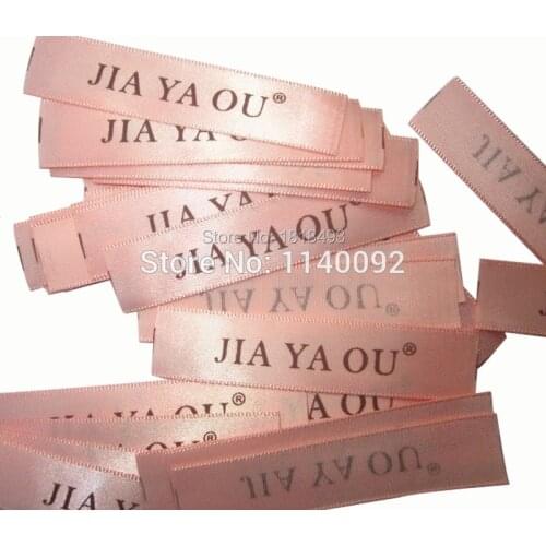 Free shipping custom clothing collar labels/garment satin printed tags/clothing tag printing/embroidered fabric label 1000 pcs