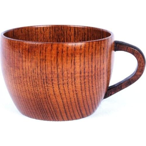 Pure Natural Solid Wood Tea Cups Creative Retro Coffee Cup With Handle High-grade Free Shipping