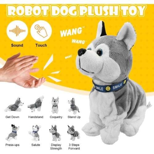 Sound Control Electronic Interactive Dogs Toy Robot Puppy Pets Bark Stand Walk 8 Movements Plush Toys For Kids gifts