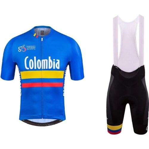 LASER Cut 2021 COLOMBIA NATIONAL TEAM Mens Cycling Jersey Short Sleeve Bicycle Clothing With Bib Shorts Quick-Dry Ropa Ciclismo