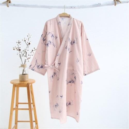 Kimono ladies pajamas cotton double-layer gauze Japanese home clothes pajamas night халат хлопок clothes loose Sleepwear
