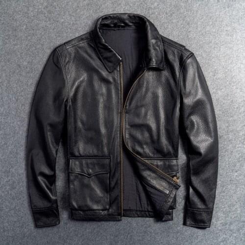 GU.SEEMIO Genuine Leather Jacket for Men Male Sheep Skin Coat Real Animal 100% Skin Outer Wear Suit