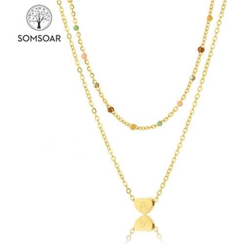 Love Pendant Necklace Stainless Steel Gold Necklaces Choker Fashion Jewelry For Women As DIY Valentiness Gift Accessories 1 set