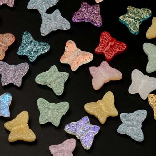 Small Butterfly Shape Lampwork Beads Multi Gradient Color Glass Beads For Jewelry Making Handmade DIY Accessories Wholesale