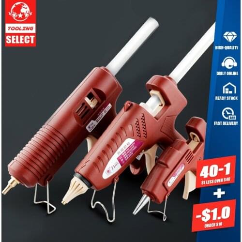 LIJIAN Hot Melt Glue Gun Adjustable Temperature Mini Hot Glue Gun 11mm Professional Copper Nozzle Sticks Pistolet A Colle