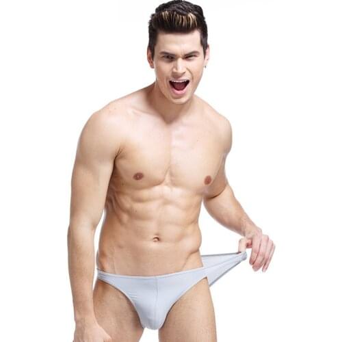 New Arrival Ice Silk Sexy Men Underwear Briefs Underpants Male Transparent Quick Dry Mens Briefs Gay Underwear Innerwear Solid