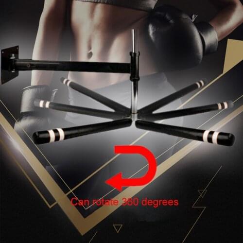 Wall Mounted Boxing Spinning Bar Adjustable Fitness Boxing Trainer Speed Reaction Hand Eye Training Punching Spinning Spar Bar
