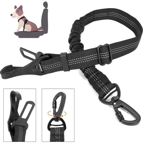 Dog Car Seat Belt Nylon Safety Seatbelt for Car Durable Reflective Bungee Leash Vehicle Seatbelt for Small Medium Large Dogs