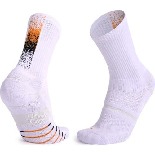 Men Sport Basketball Socks Outdoor Colorful Elite Athletic Fitness Cycling Running Compression Socks Thick Bottom Crew Socks