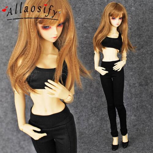 Allaosify Clothes For Dolls BJD SD Sports Vest Leggings Set Quality Fabric 15 Colors Can Be Customized For 1/3 1/4 Doll