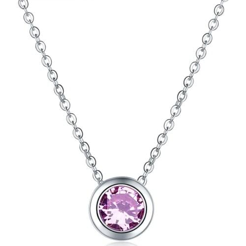 Clavicle Chain Necklace For Women Round Crystal Zircon Cameo Pendant Choker Necklaces Engagement Jewelry Collier Femme