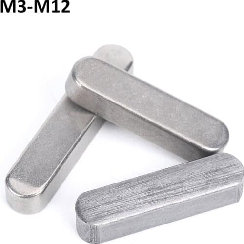 Parallel Key Square Rectangular Keys 304 Stainless Steel Dowel Drive Shaft A Type Flat Key M3 M4 M5 M6 M8 M10 M12 L=8mm-60mm
