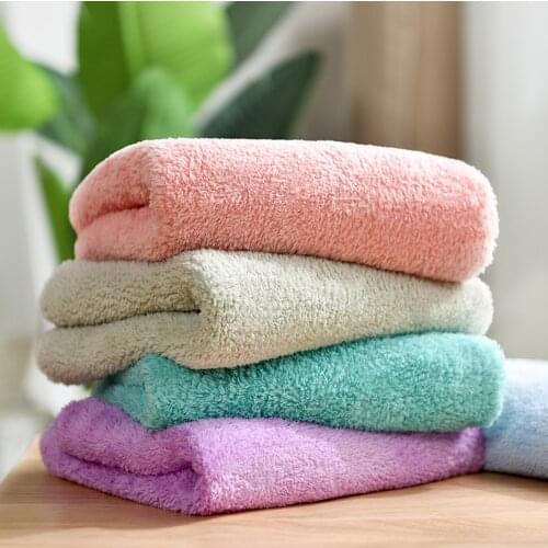 New Style Hand Towel 34x75cm Pure Color Microfiber Facial Towel Plush Towel Bathroom Super Absorbent Hair Towel