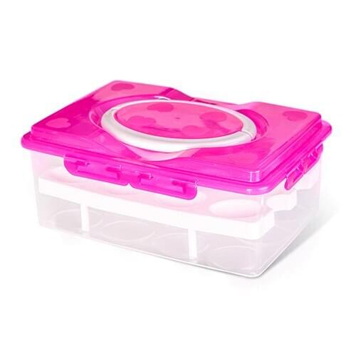 Portable double-layer 24 compartment anti collision egg fresh-keeping storage box 25*18.5*11cm