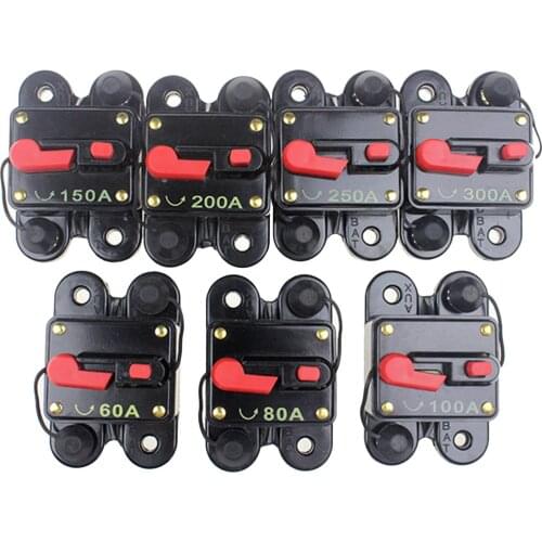 60A 80A 100A 150A 200A 250A 300A AMP Circuit Breaker Fuse Reset 12-24V DC Car Boat Auto Waterproof