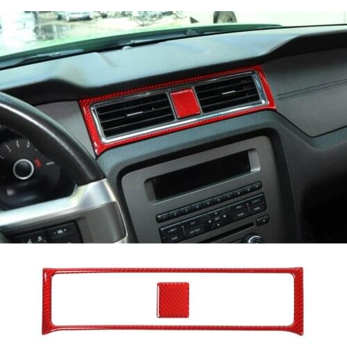 2pcs/set Carbon Fiber Dashboard Central AC Air Vent Outlet Trim Frame For Ford Mustang 2009-2013 Accessories