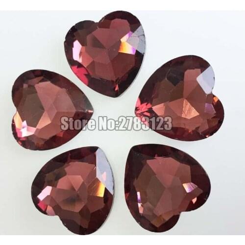 Wine red heart shape pointback self-adhesive loose rhinestones,8mm 10mm 12mm 14mm 16mm 18mm 27mnm diy