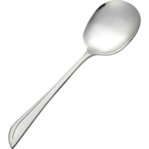 Jiashi 410 Stainless steel serving spoon Hotel western restaurant spoon buffet round head serving spoon household spoon