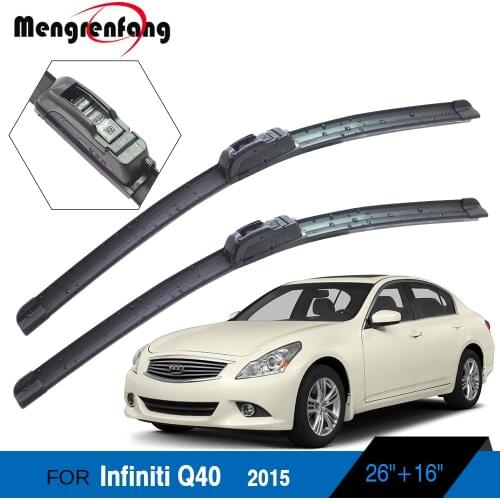 Car Front Windscreen Wiper Blade Soft Rubber Frameless Wiper 2 Pieces For Infiniti Q40 2015